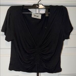 Black Ruched Women's crop Top